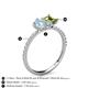 6 - Zahara 9x6 mm Pear Aquamarine and 7x5 mm Emerald Cut Peridot 2 Stone Duo Ring 