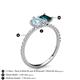 6 - Zahara 9x6 mm Pear Aquamarine and 7x5 mm Emerald Cut London Blue Topaz 2 Stone Duo Ring 