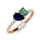 5 - Zahara 9x7 mm Pear Blue Sapphire and 7x5 mm Emerald Cut Lab Created Alexandrite 2 Stone Duo Ring 