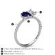 6 - Zahara 9x7 mm Pear Blue Sapphire and 7x5 mm Emerald Cut Forever Brilliant Moissanite 2 Stone Duo Ring 