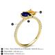 6 - Zahara 9x7 mm Pear Blue Sapphire and 7x5 mm Emerald Cut Citrine 2 Stone Duo Ring 