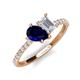 5 - Zahara 9x7 mm Pear Blue Sapphire and 7x5 mm Emerald Cut White Sapphire 2 Stone Duo Ring 