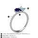 6 - Zahara 9x7 mm Pear Blue Sapphire and 7x5 mm Emerald Cut Aquamarine 2 Stone Duo Ring 