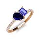 5 - Zahara 9x7 mm Pear Blue Sapphire and 7x5 mm Emerald Cut Tanzanite 2 Stone Duo Ring 