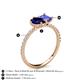 6 - Zahara 9x7 mm Pear Blue Sapphire and 7x5 mm Emerald Cut Tanzanite 2 Stone Duo Ring 