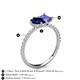 6 - Zahara 9x7 mm Pear Blue Sapphire and 7x5 mm Emerald Cut Tanzanite 2 Stone Duo Ring 