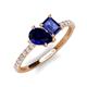 5 - Zahara 9x7 mm Pear Blue Sapphire and 7x5 mm Emerald Cut Iolite 2 Stone Duo Ring 