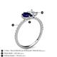 6 - Zahara 9x7 mm Pear Blue Sapphire and 7x5 mm Emerald Cut White Sapphire 2 Stone Duo Ring 