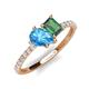 5 - Zahara 9x6 mm Pear Blue Topaz and 7x5 mm Emerald Cut Lab Created Alexandrite 2 Stone Duo Ring 