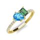 5 - Zahara 9x6 mm Pear Blue Topaz and 7x5 mm Emerald Cut Lab Created Alexandrite 2 Stone Duo Ring 