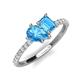 5 - Zahara 9x6 mm Pear and Emerald Cut Blue Topaz 2 Stone Duo Ring 