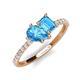 5 - Zahara 9x6 mm Pear and Emerald Cut Blue Topaz 2 Stone Duo Ring 