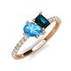 5 - Zahara 9x6 mm Pear Blue Topaz and 7x5 mm Emerald Cut London Blue Topaz 2 Stone Duo Ring 
