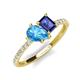 5 - Zahara 9x6 mm Pear Blue Topaz and 7x5 mm Emerald Cut Iolite 2 Stone Duo Ring 