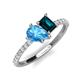 5 - Zahara 9x6 mm Pear Blue Topaz and 7x5 mm Emerald Cut London Blue Topaz 2 Stone Duo Ring 