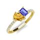 5 - Zahara 9x6 mm Pear Citrine and 7x5 mm Emerald Cut Tanzanite 2 Stone Duo Ring 