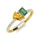 5 - Zahara 9x6 mm Pear Citrine and 7x5 mm Emerald Cut Lab Created Alexandrite 2 Stone Duo Ring 