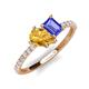 5 - Zahara 9x6 mm Pear Citrine and 7x5 mm Emerald Cut Tanzanite 2 Stone Duo Ring 