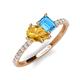 5 - Zahara 9x6 mm Pear Citrine and 7x5 mm Emerald Cut Blue Topaz 2 Stone Duo Ring 