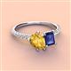 4 - Zahara 9x6 mm Pear Citrine and 7x5 mm Emerald Cut Iolite 2 Stone Duo Ring 