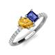 5 - Zahara 9x6 mm Pear Citrine and 7x5 mm Emerald Cut Iolite 2 Stone Duo Ring 