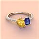 4 - Zahara 9x6 mm Pear Citrine and 7x5 mm Emerald Cut Iolite 2 Stone Duo Ring 