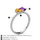 6 - Zahara 9x6 mm Pear Citrine and 7x5 mm Emerald Cut Amethyst 2 Stone Duo Ring 