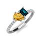 5 - Zahara 9x6 mm Pear Citrine and 7x5 mm Emerald Cut London Blue Topaz 2 Stone Duo Ring 