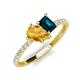 5 - Zahara 9x6 mm Pear Citrine and 7x5 mm Emerald Cut London Blue Topaz 2 Stone Duo Ring 