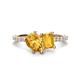 1 - Zahara 9x6 mm Pear and 7x5 mm Emerald Cut Citrine 2 Stone Duo Ring 