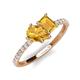 5 - Zahara 9x6 mm Pear and 7x5 mm Emerald Cut Citrine 2 Stone Duo Ring 