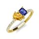 5 - Zahara 9x6 mm Pear Citrine and 7x5 mm Emerald Cut Iolite 2 Stone Duo Ring 
