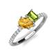 5 - Zahara 9x6 mm Pear Citrine and 7x5 mm Emerald Cut Peridot 2 Stone Duo Ring 
