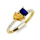 5 - Zahara 9x6 mm Pear Citrine and 7x5 mm Emerald Cut Lab Created Blue Sapphire 2 Stone Duo Ring 
