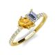 5 - Zahara 9x6 mm Pear Citrine and 7x5 mm Emerald Cut Forever One Moissanite 2 Stone Duo Ring 