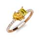 5 - Zahara 9x6 mm Pear Citrine and 7x5 mm Emerald Cut Lab Created Yellow Sapphire 2 Stone Duo Ring 