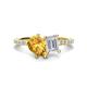 1 - Zahara 9x6 mm Pear Citrine and 7x5 mm Emerald Cut White Sapphire 2 Stone Duo Ring 
