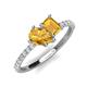 5 - Zahara 9x6 mm Pear and 7x5 mm Emerald Cut Citrine 2 Stone Duo Ring 