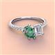 4 - Zahara 9x6 mm Pear Lab Created Alexandrite and 7x5 mm Emerald Cut White Sapphire 2 Stone Duo Ring 