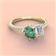 4 - Zahara 9x6 mm Pear Lab Created Alexandrite and 7x5 mm Emerald Cut White Sapphire 2 Stone Duo Ring 