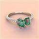 4 - Zahara 9x6 mm Pear and 7x5 mm Emerald Cut Lab Created Alexandrite 2 Stone Duo Ring 
