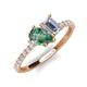5 - Zahara 9x6 mm Pear Lab Created Alexandrite and IGI Certified 7x5 mm Emerald Cut Lab Grown Diamond 2 Stone Duo Ring 