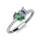 5 - Zahara 9x6 mm Pear Lab Created Alexandrite and IGI Certified 7x5 mm Emerald Cut Lab Grown Diamond 2 Stone Duo Ring 
