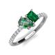 5 - Zahara 9x6 mm Pear Lab Created Alexandrite and 7x5 mm Emerald Cut Lab Created Emerald 2 Stone Duo Ring 