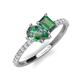 5 - Zahara 9x6 mm Pear and 7x5 mm Emerald Cut Lab Created Alexandrite 2 Stone Duo Ring 