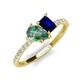 5 - Zahara 9x6 mm Pear Lab Created Alexandrite and 7x5 mm Emerald Cut Lab Created Blue Sapphire 2 Stone Duo Ring 