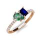 5 - Zahara 9x6 mm Pear Lab Created Alexandrite and 7x5 mm Emerald Cut Lab Created Blue Sapphire 2 Stone Duo Ring 