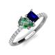 5 - Zahara 9x6 mm Pear Lab Created Alexandrite and 7x5 mm Emerald Cut Lab Created Blue Sapphire 2 Stone Duo Ring 