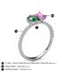 6 - Zahara 9x6 mm Pear Lab Created Alexandrite and 7x5 mm Emerald Cut Lab Created Pink Sapphire 2 Stone Duo Ring 