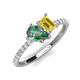 5 - Zahara 9x6 mm Pear Lab Created Alexandrite and 7x5 mm Emerald Cut Lab Created Yellow Sapphire 2 Stone Duo Ring 